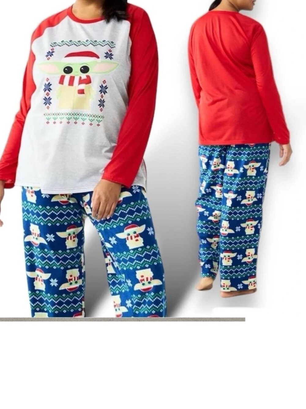 Star Wars The Mandalorian Grogu Baby Yoda Christmas Pajama Set Womens XXL